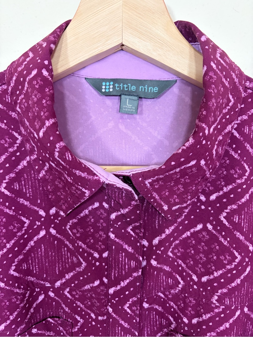 Title Nine Purple Printed Shirt Dress - Picture 4 of 13
